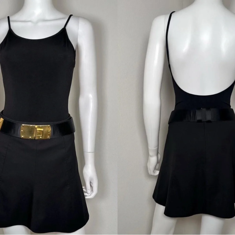 Rare Donna Karan Vintage Gold Chain Leather belt from 1980s DKNY retro feminine - Picture 15 of 16